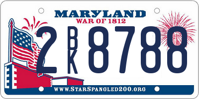 MD license plate 2BK8788