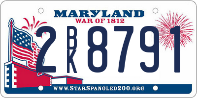 MD license plate 2BK8791