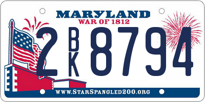 MD license plate 2BK8794