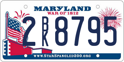 MD license plate 2BK8795
