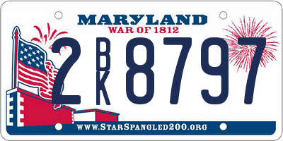 MD license plate 2BK8797