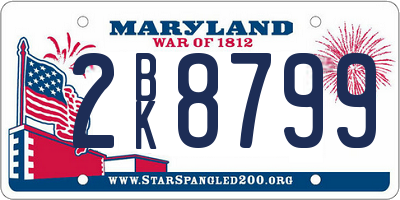 MD license plate 2BK8799