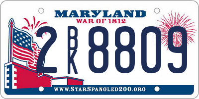 MD license plate 2BK8809