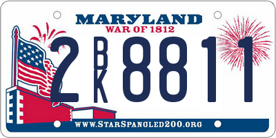 MD license plate 2BK8811