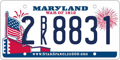 MD license plate 2BK8831