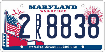 MD license plate 2BK8838