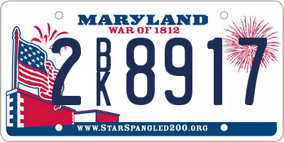 MD license plate 2BK8917