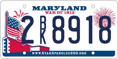 MD license plate 2BK8918