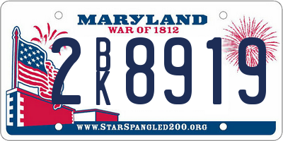 MD license plate 2BK8919