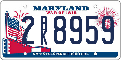 MD license plate 2BK8959