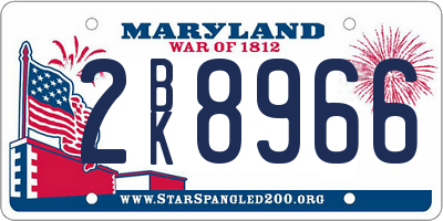 MD license plate 2BK8966