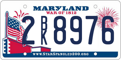 MD license plate 2BK8976