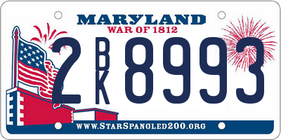 MD license plate 2BK8993