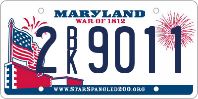 MD license plate 2BK9011