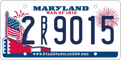 MD license plate 2BK9015