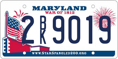 MD license plate 2BK9019