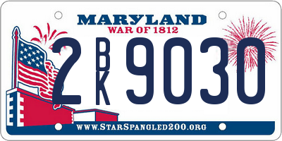 MD license plate 2BK9030