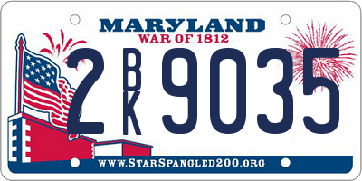 MD license plate 2BK9035
