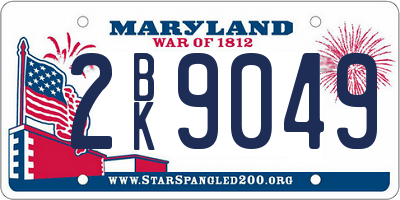 MD license plate 2BK9049