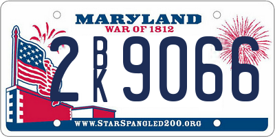 MD license plate 2BK9066