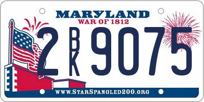 MD license plate 2BK9075