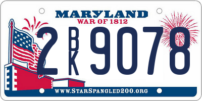 MD license plate 2BK9078