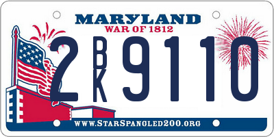 MD license plate 2BK9110