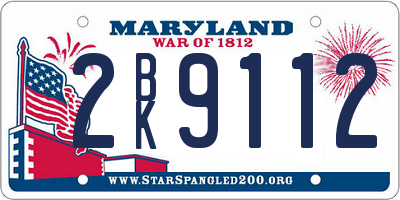 MD license plate 2BK9112