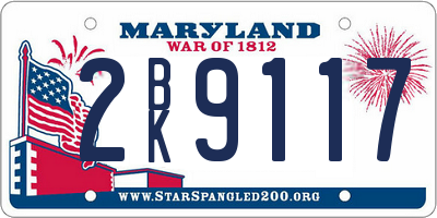 MD license plate 2BK9117