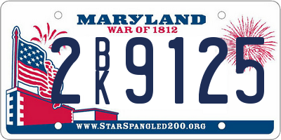 MD license plate 2BK9125