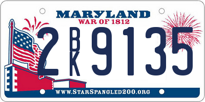 MD license plate 2BK9135