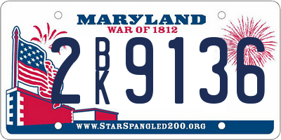 MD license plate 2BK9136