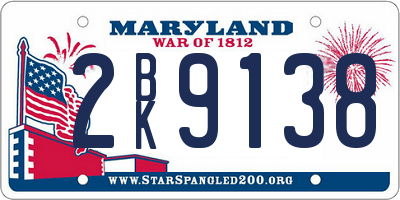 MD license plate 2BK9138