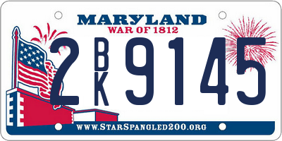 MD license plate 2BK9145