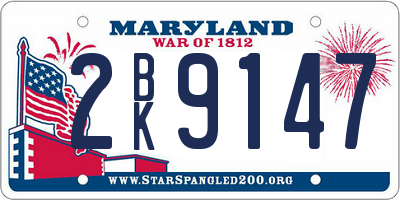 MD license plate 2BK9147