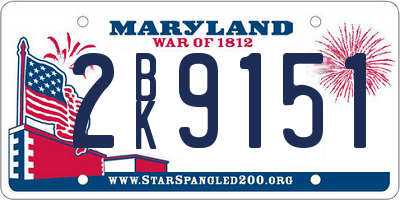 MD license plate 2BK9151