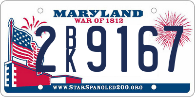 MD license plate 2BK9167
