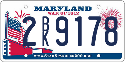 MD license plate 2BK9178
