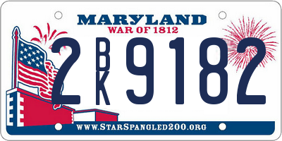 MD license plate 2BK9182