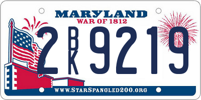 MD license plate 2BK9219