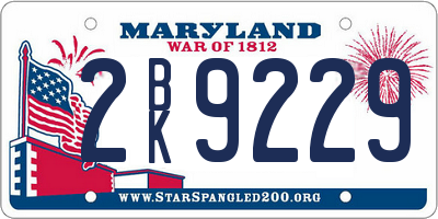 MD license plate 2BK9229