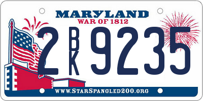 MD license plate 2BK9235