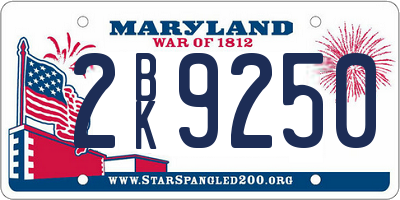 MD license plate 2BK9250