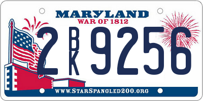MD license plate 2BK9256