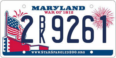 MD license plate 2BK9261