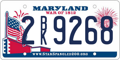 MD license plate 2BK9268