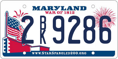 MD license plate 2BK9286