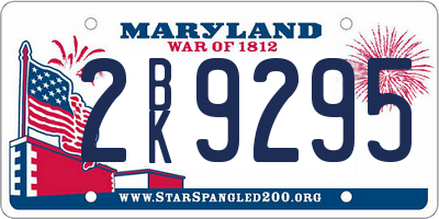 MD license plate 2BK9295