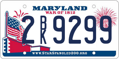 MD license plate 2BK9299