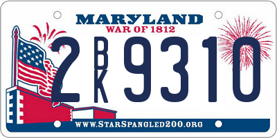 MD license plate 2BK9310
